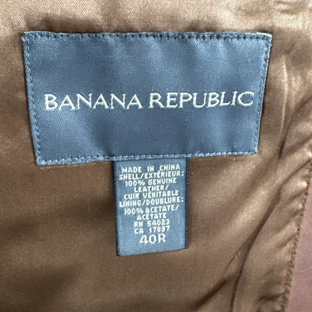Vintage Banana Republic Leather Blazer Size 40R Brown